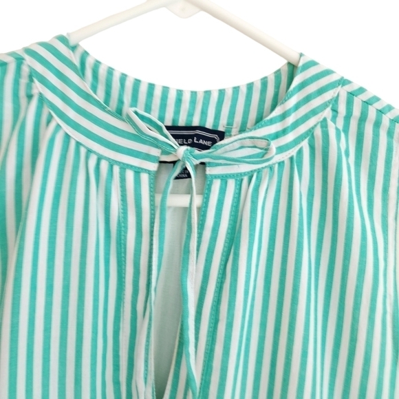 DUFFIELD Lane Teal Striped Midi Dress - Picture 6 of 11